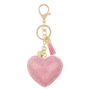 🆕️ 🩷 PINK RHINESTONE HEART BAG CHARM & KEY CHAIN 🩷